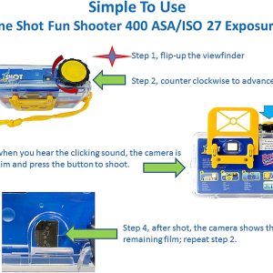 1 Shot Waterproof Disposable Camera – 35mm Underwater Camera – 27 Exposures – ASA/ISO400 Color Film – Single-Use Waterproof Camera for Vacation, Snorkeling, Watersports – 2-Pack