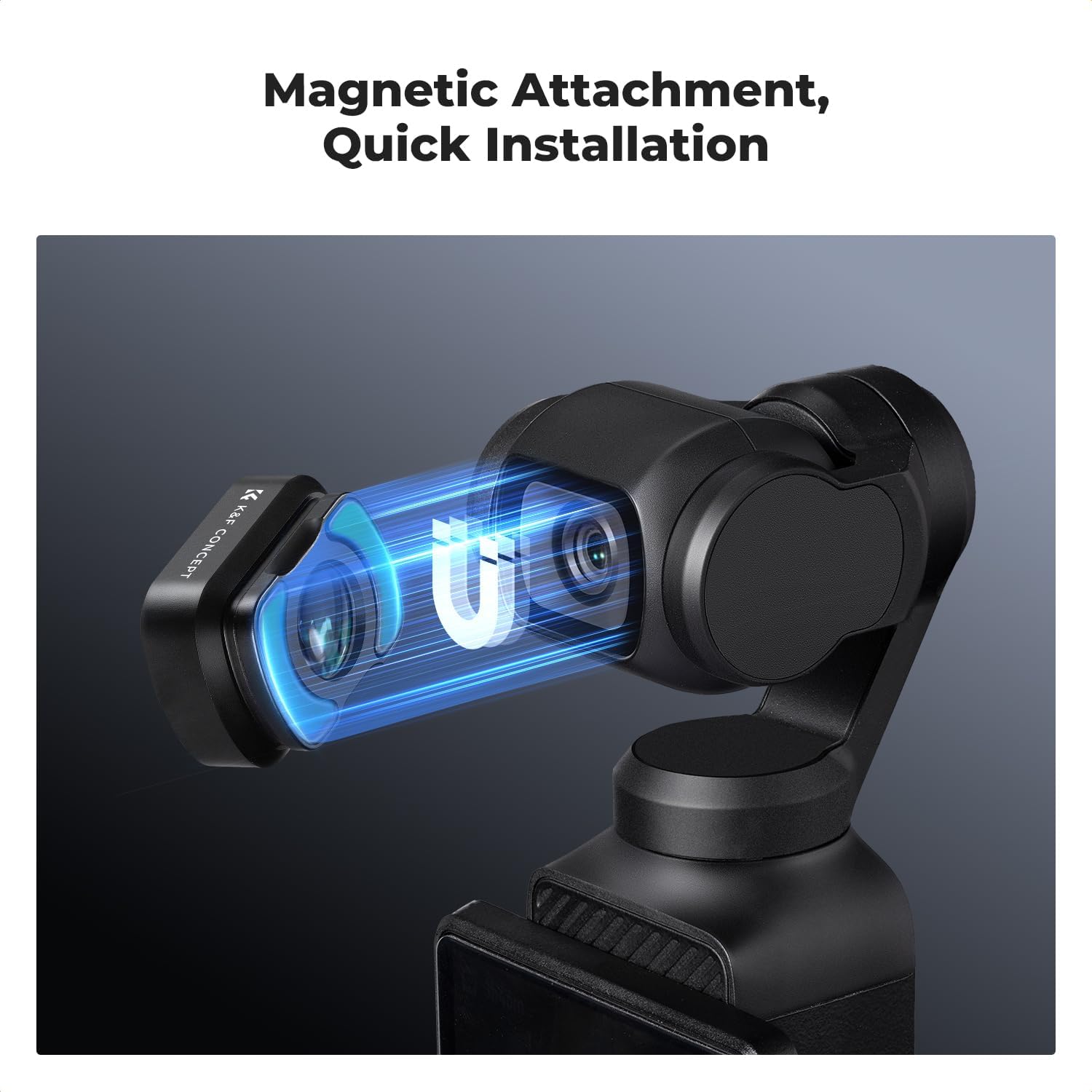 K&F Concept 10X Macro Lens Compatible with DJI Osmo Pocket 3, Close Up Filter HD Macro Photography Lens, Magnetic Attach/Multi-Coated/Optical Glass