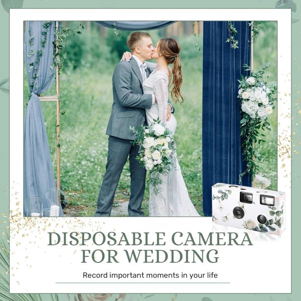Treela 6 Pack of Disposable Camera for Wedding Bulk Bachelorette Single Use Flash 35mm Camera for Birthday Concert Travel Anniversary Party Supply Favor Vacation Gift (Eucalyptus Leaf) - Image 6