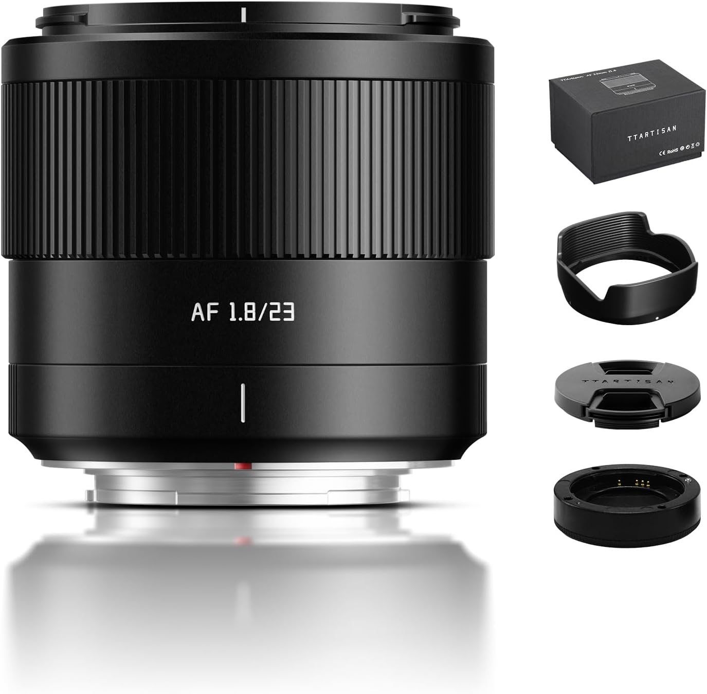 TTArtisan AF 23mm F1.8 ED Lens X Mount, 23mm f/1.8 APS-C Prime Lens for Fuji X-A3 X-A5 X-A7 X-M1 X-M5 X-H1 X-H2S X-T100 X-T20 X-T200 X-T3 X-T30 X-T30II X-T4 X-T5 X-T50 X-Pro3 X-E2S X-E3 X-E4 X-S10