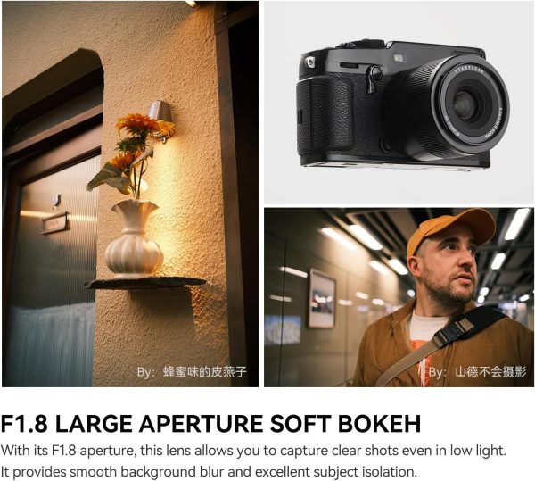 TTArtisan AF 23mm F1.8 ED Lens X Mount, 23mm f/1.8 APS-C Prime Lens for Fuji X-A3 X-A5 X-A7 X-M1 X-M5 X-H1 X-H2S X-T100 X-T20 X-T200 X-T3 X-T30 X-T30II X-T4 X-T5 X-T50 X-Pro3 X-E2S X-E3 X-E4 X-S10 - Image 4