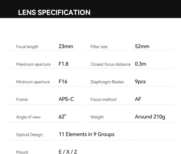 TTArtisan AF 23mm F1.8 ED Lens X Mount, 23mm f/1.8 APS-C Prime Lens for Fuji X-A3 X-A5 X-A7 X-M1 X-M5 X-H1 X-H2S X-T100 X-T20 X-T200 X-T3 X-T30 X-T30II X-T4 X-T5 X-T50 X-Pro3 X-E2S X-E3 X-E4 X-S10 - Image 6
