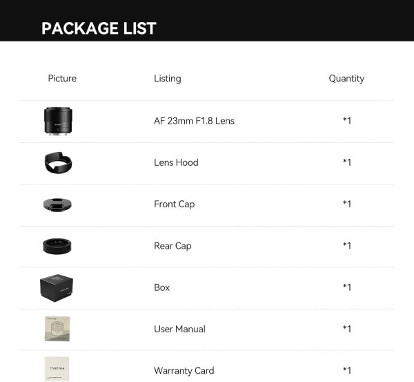 TTArtisan AF 23mm F1.8 ED Lens X Mount, 23mm f/1.8 APS-C Prime Lens for Fuji X-A3 X-A5 X-A7 X-M1 X-M5 X-H1 X-H2S X-T100 X-T20 X-T200 X-T3 X-T30 X-T30II X-T4 X-T5 X-T50 X-Pro3 X-E2S X-E3 X-E4 X-S10 - Image 7